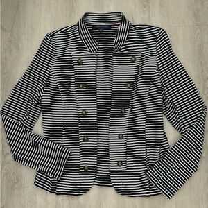 Tommy Hilfger Nautical Inspired Lightweight Navy Blue White Striped Blazer -S/P